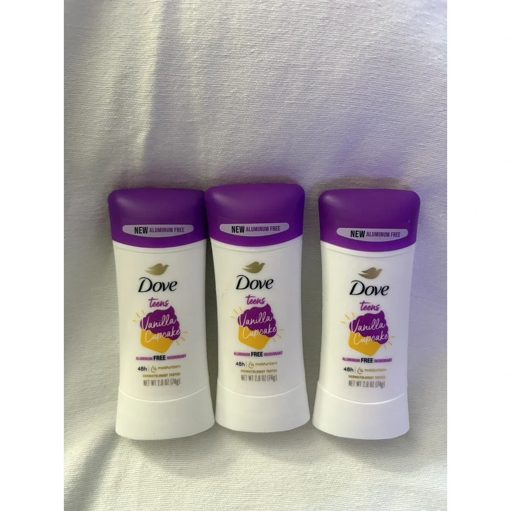 NEW Dove Teens Antiperspirant Deodorant Vanilla Cupcake 2.6oz NEW Sealed 3 Pack